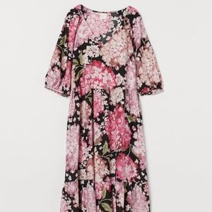 H&M puff-sleeve floral dress